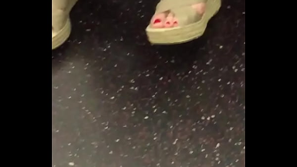 Feet on train