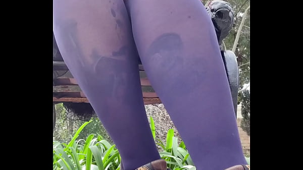 Sensual Garden Tease: No Panties, Just Pantyhose thumbnail