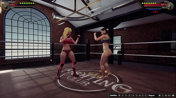 Tiffany vs stephany nf3d mma combat lesbian fighting arena ring battle 