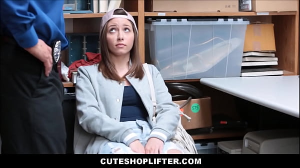 Cute Teen Caught Stealing a Fucked Hard By Horny Security Guard