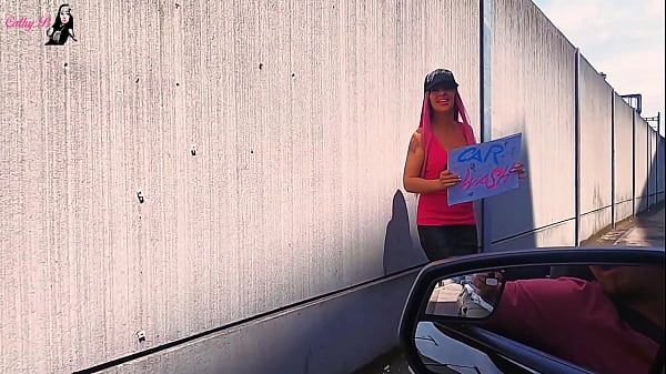 Fucked during a sexy car wasch bimbodoll car wasch 