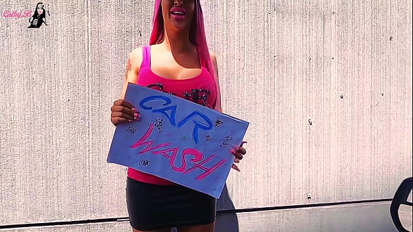 Fucked during a sexy car wasch bimbodoll car wasch 