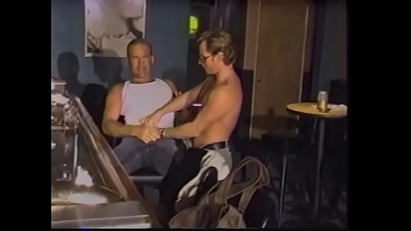 Physically fit stud fucks his handsome fair-haired workmate in the bar till visitors don't  starting to come 