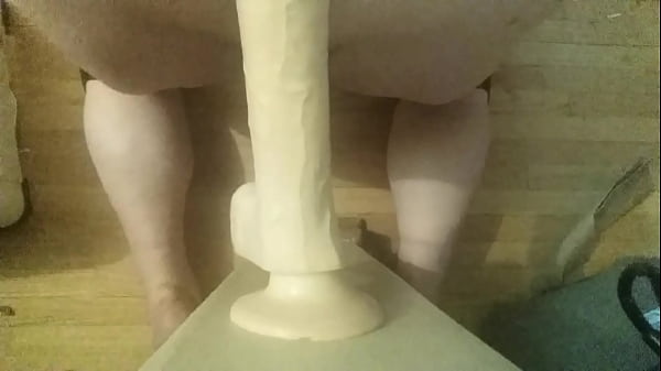 Gay boy getting doggie by his dildo 