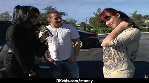 Sexy wild chick gets paid to fuck 5 