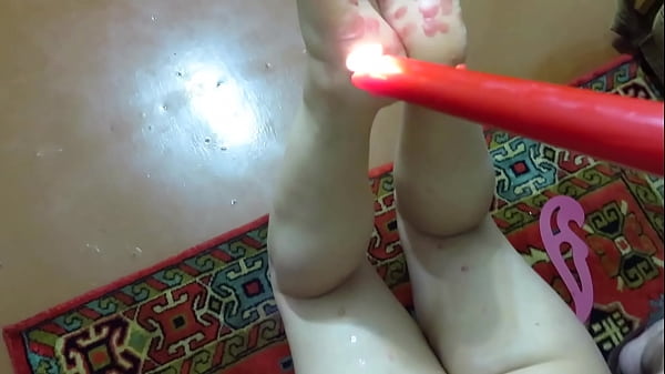 Easy domination with tickling and wax on bare feet Homemade foot_fetish of_a mature couple
