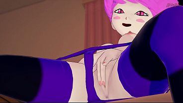 Jinx rubs and fingers her tight_pussy Teen Titans Hentai