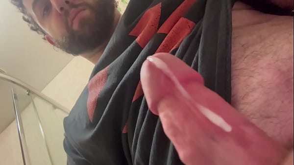 Shooting a rope of cum quick secretly shh