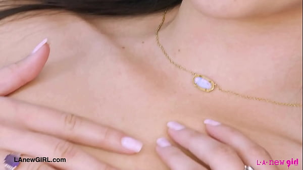 Elegant brunette model naked close-up 