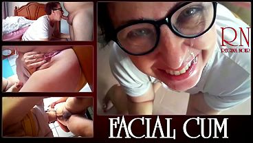 Nonton Blowjob With Close Up Cum On Face. Cumshot On Glasses. Video 115 thumbnail