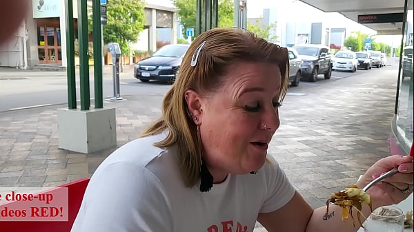Play MP4 - Kiwi Trashy MILF at a cafe pisses on the pavement on a busy street with people walking by&period; Trailer
