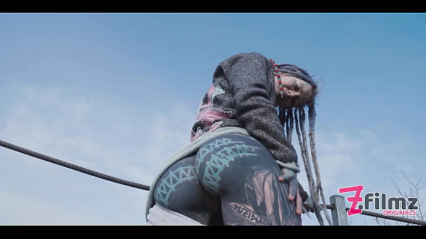 Caught while wild public sex on a ruine - POV, tattoo couple, split tounge blow job - punk, goth 