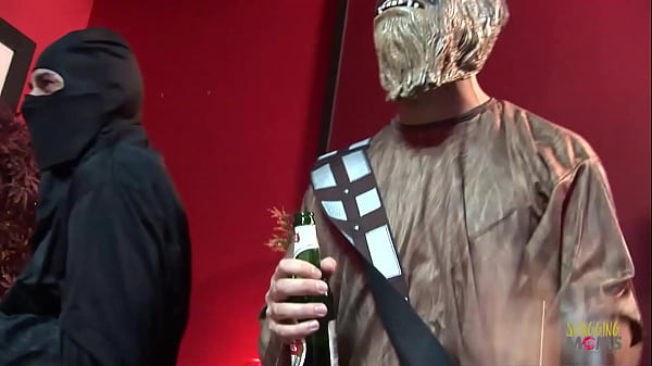 Busty Blonde Milf With Enormous Fake Boobs And Her Friends Are Enjoying Group Sex During A Costume Party thumbnail