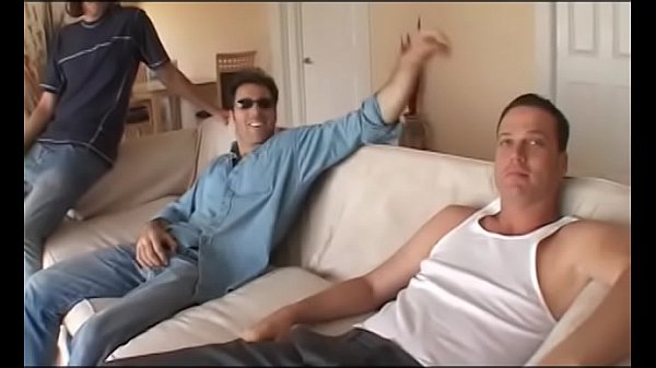 Sweet brunette with natural tits gets gang banged and jizzed by four horny cocks 