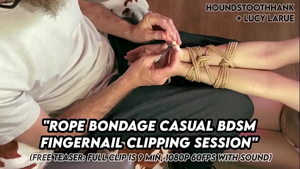 Rope bondage casual bdsm fingernail clipping session