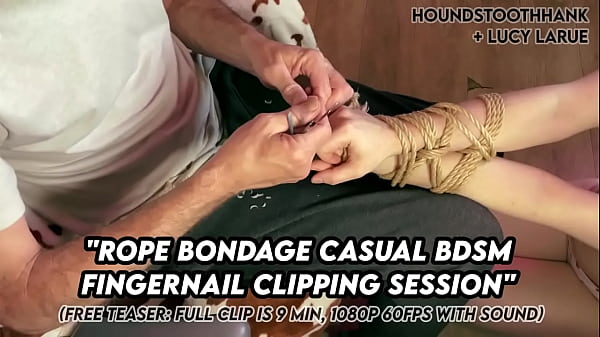 Rope bondage casual bdsm fingernail clipping session