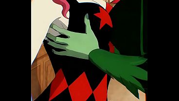 Harley Quinn x Poison Ivy lesbian kissing (Harley Quinn animated series/AI generated)
