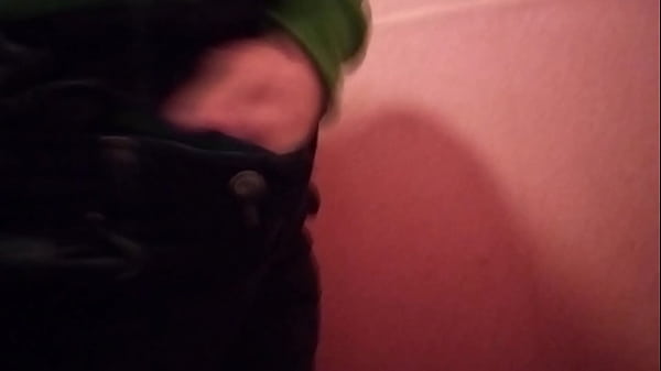 Cute Asian boy pees in toilet wearing severals clothes and underwears 