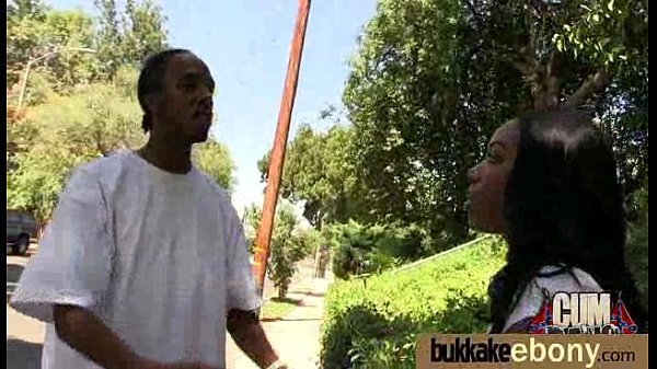 Ebony in ahuge bukkake 6