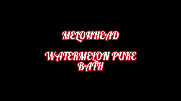 Melonhead puking watermelon and taking a shower with it 