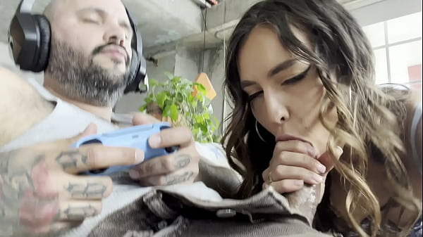 Gaming While Kelsi Monroe Plays With My Dick thumbnail