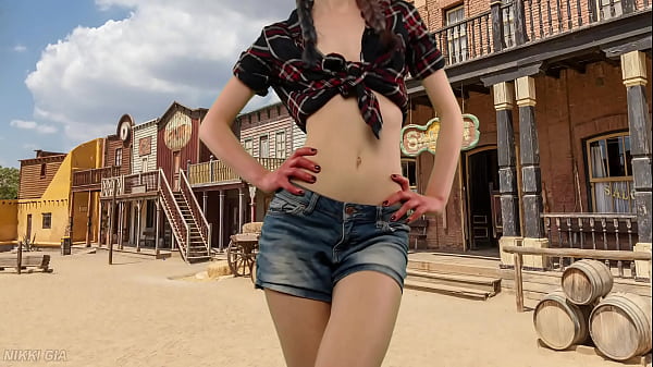 She shows you her tits in country style