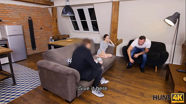 HUNT4K. Behind closed doors girl is_penetrated in her hubbys presence