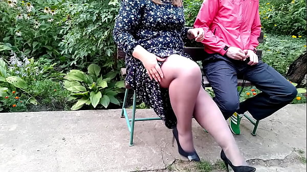Play MP4 - Horny mother-in-law made me cum on her shoes in a public park