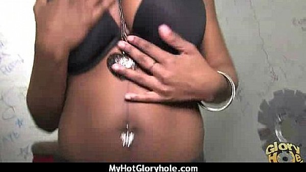 Ebony Hottie Milking Cocks in the Gloryhole 11 