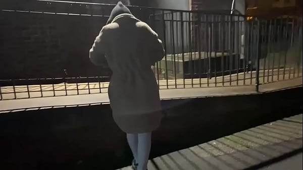 Play MP4 - Woman on street gets offered a cigarette to flash and piss in public