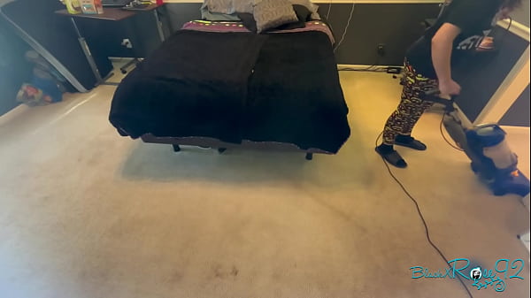 Vacuuming my bedroom milf housewife housecleaning