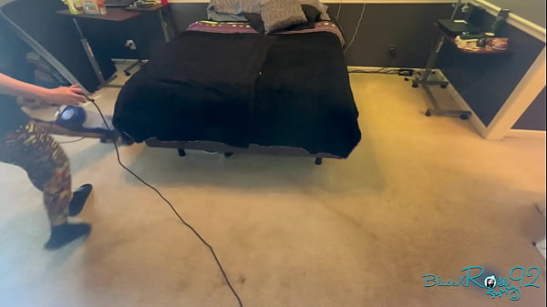 Vacuuming my bedroom milf housewife housecleaning 