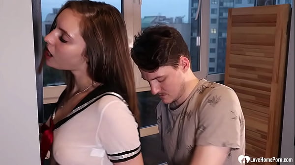 Brunette hottie lets me fuck her in doggy 