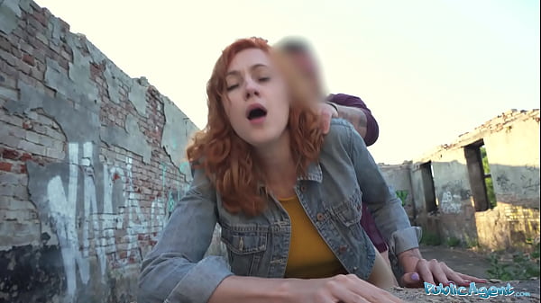 Public agent ginger haired cutie has sex outdoors with a passer by
