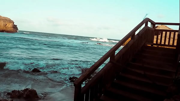 Ariel ortiz walks through a cove gets very horny and begins to masturbate publicly in the street