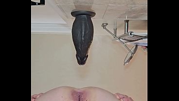Eating My Cum After Wallfuck With Huge Dildo thumbnail