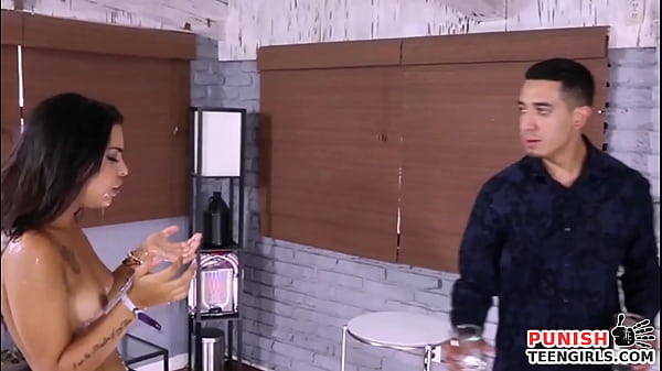 Naughty teen gets fucked rough if she spills_water