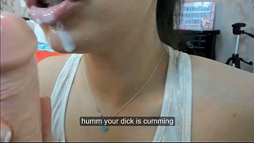 Play MP4 - ASMR JOI Jerk off cumming in mouth panties fake cum punheta controlada