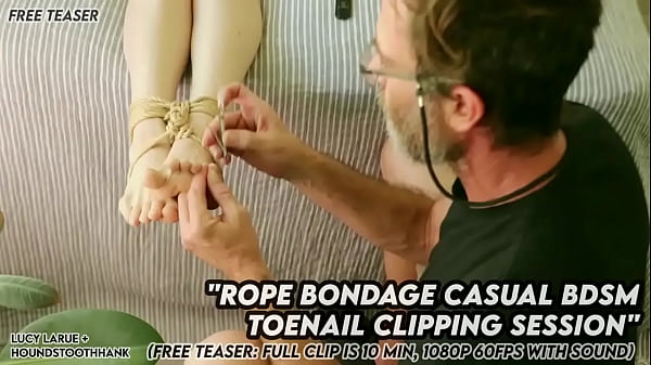 Rope bondage casual bdsm toenail clipping session
