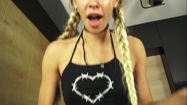 Enjoy how this dirty deganrate blond ultraslut suck the tentakel penis with pleasure before she ride herself to ograsm on him