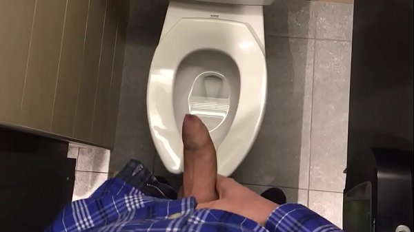 Quick public bathroom wank 