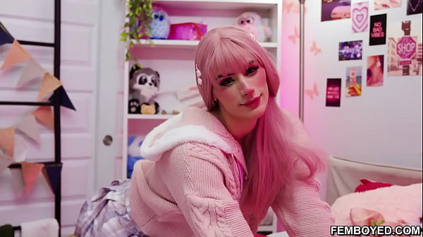 Femboy Cyrus Star Rides Her Boyfriends Cock thumbnail