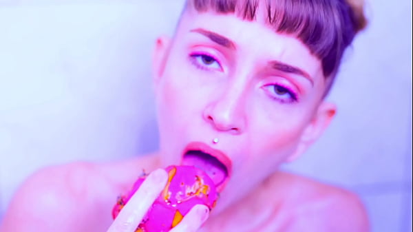 Bare toes crushing juicy fruit