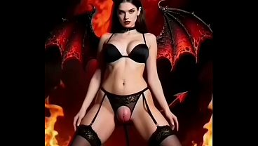 Nonton Ai-generated Devil Girl With Big Shaved Pussy Has Sex In Hell thumbnail