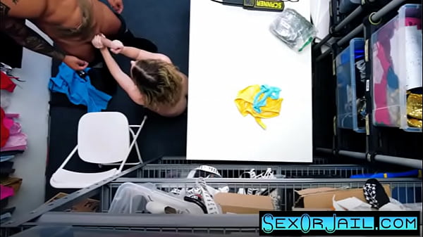 Cute blonde fucked by a hung tatted cop 