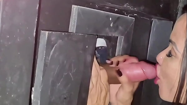 Naughty milf goes to swing at gloryhole to suck dick 