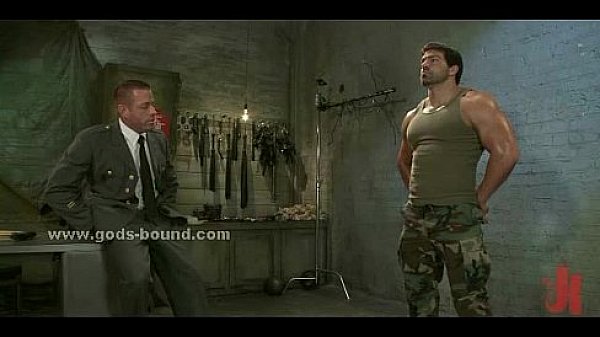 Strong gay soldier punished by officer 