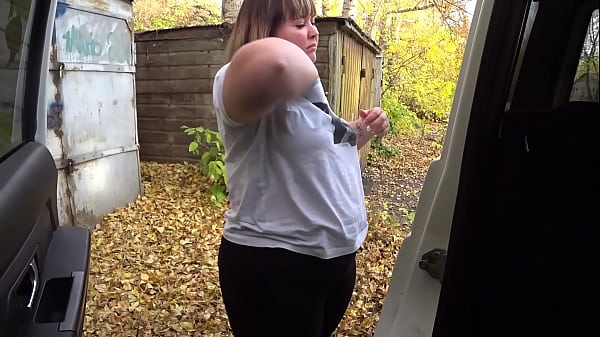 Play MP4 - Curvy MILF undresses in the car and shows her hairy pussy to the webcam&period; Amateur fetish in a public place&period;