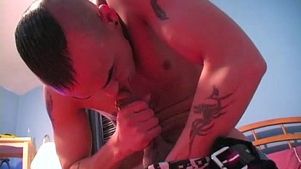 Edgy young gay wanking off solo 