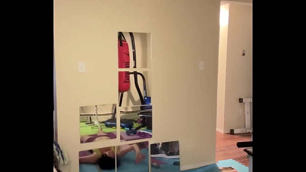 Sarah BJ Stretching In Workout Outfit 